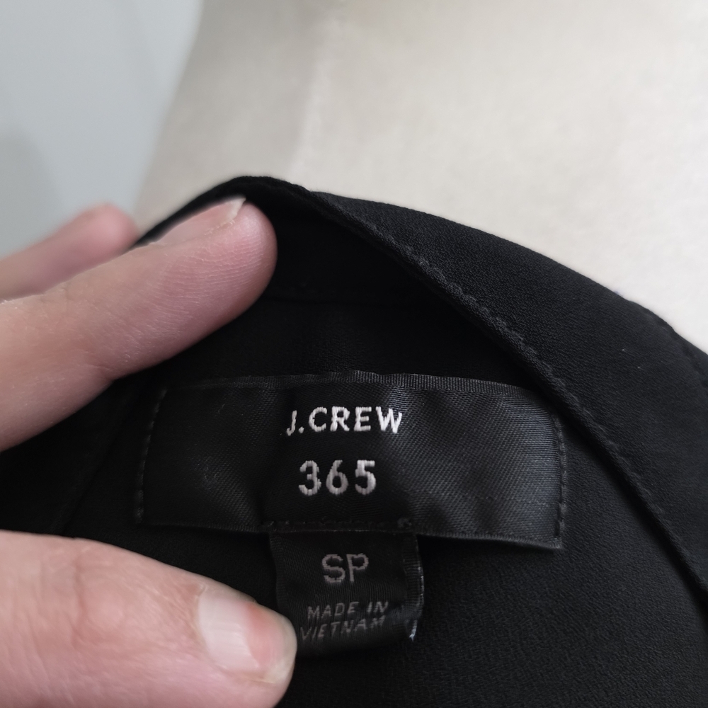 J. Crew Cap Sleeve Crepe Black Top Size Sp - Picture 10 of 12